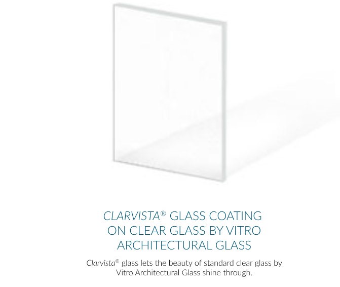Clarvista Glass coating on clear glass